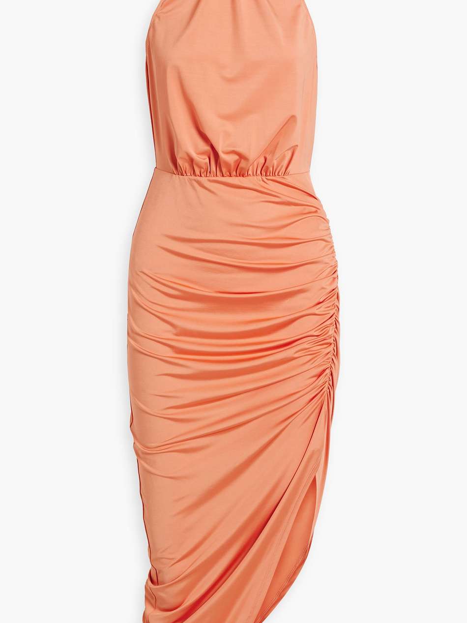 sylvie draped stretch-jersey midi dress