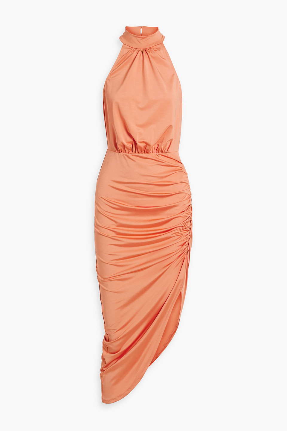 Veronica Beard Sylvie Draped Stretch-jersey Midi Dress In Peach