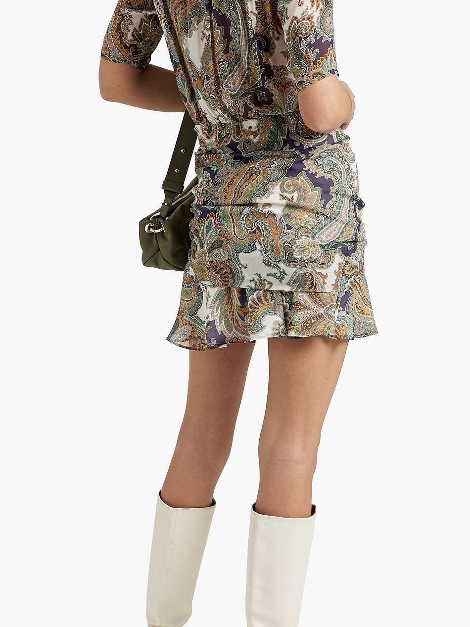 dakota ruffled paisley-print silk-chiffon mini dress