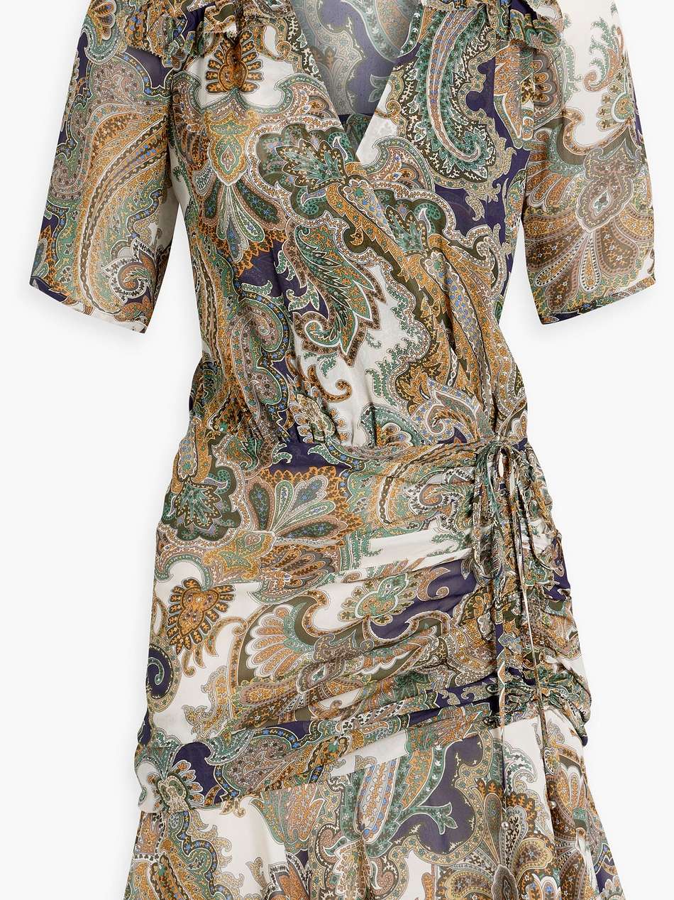 dakota ruffled paisley-print silk-chiffon mini dress