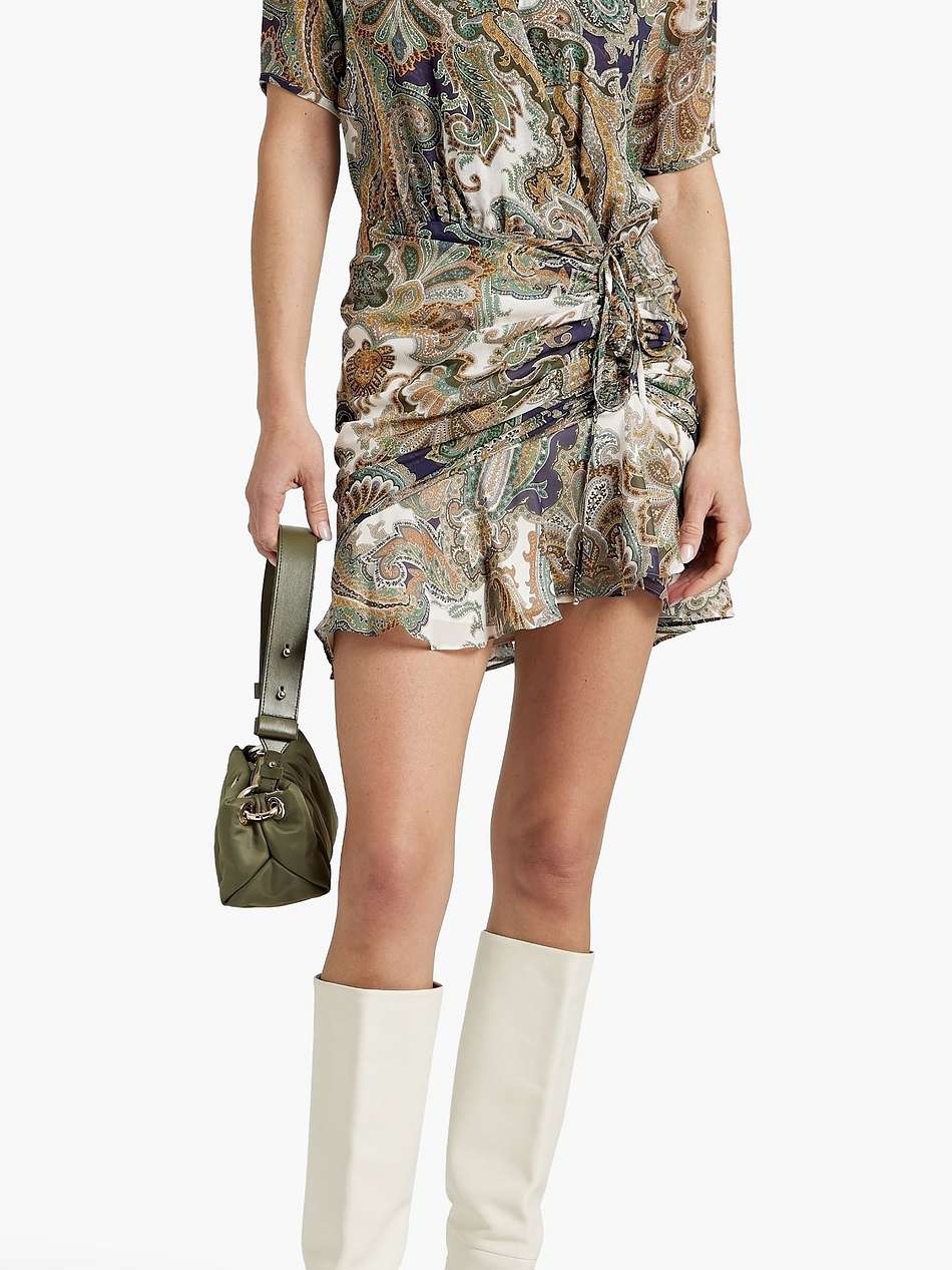 dakota ruffled paisley-print silk-chiffon mini dress