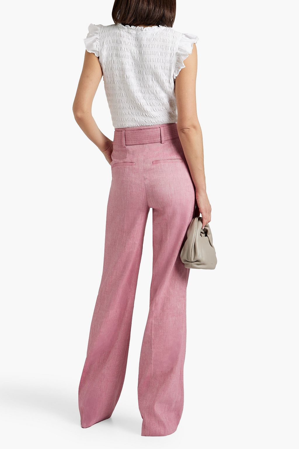 VERONICA BEARD Wyles ruffled shirred cotton-jersey top