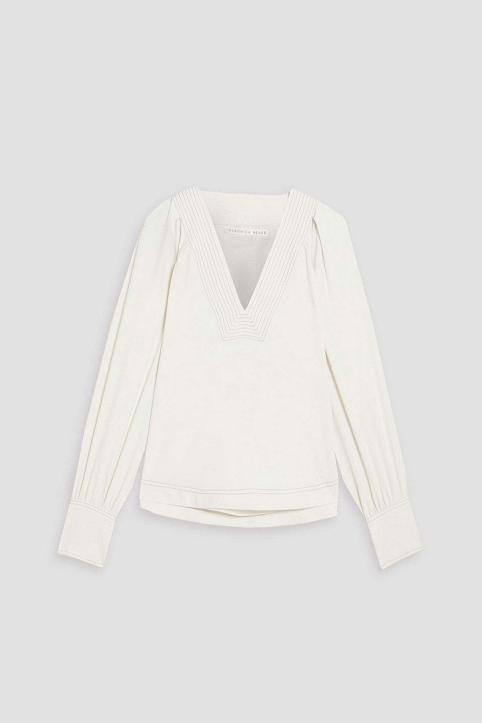 Veronica Beard Osler Long-sleeve Blouse In Off-white