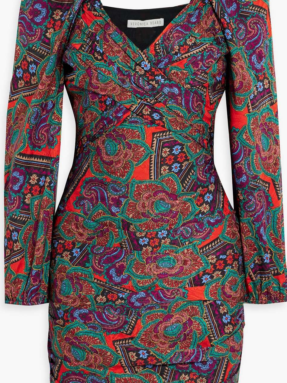 bellino printed silk-blend jacquard mini dress
