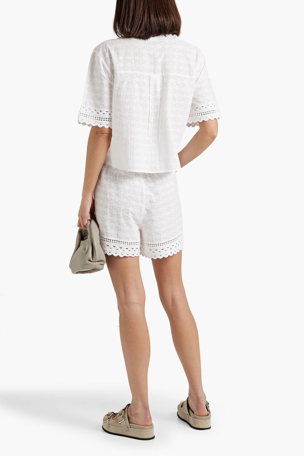 VERONICA BEARD Tijana embroidered cotton shorts
