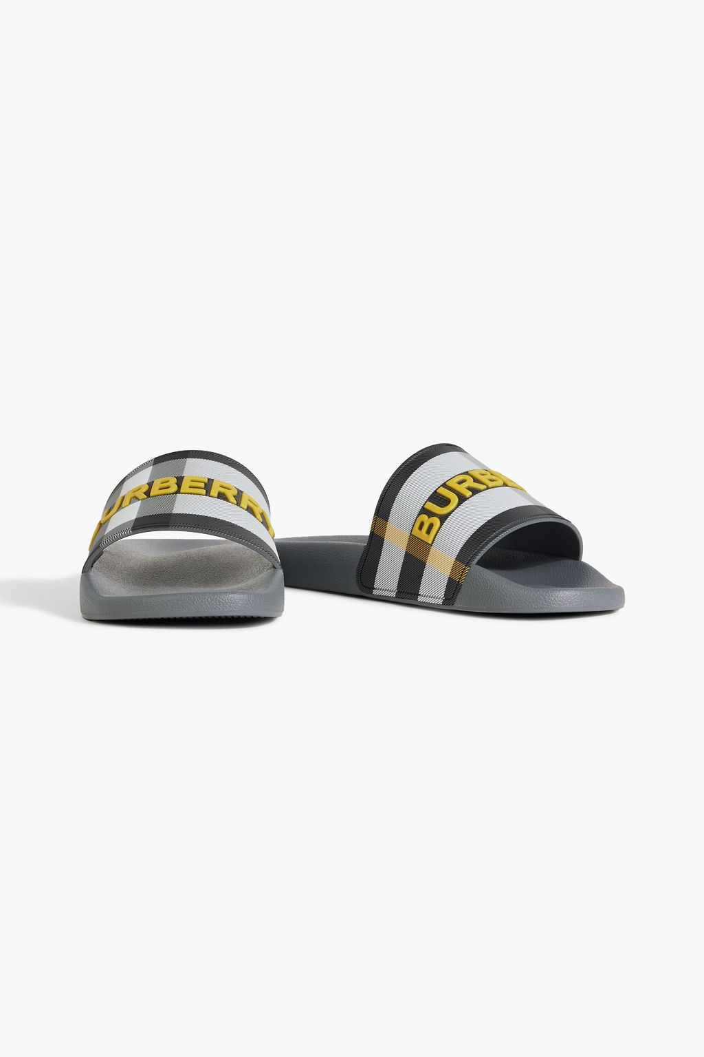 BURBERRY Appliquéd checked rubber slides