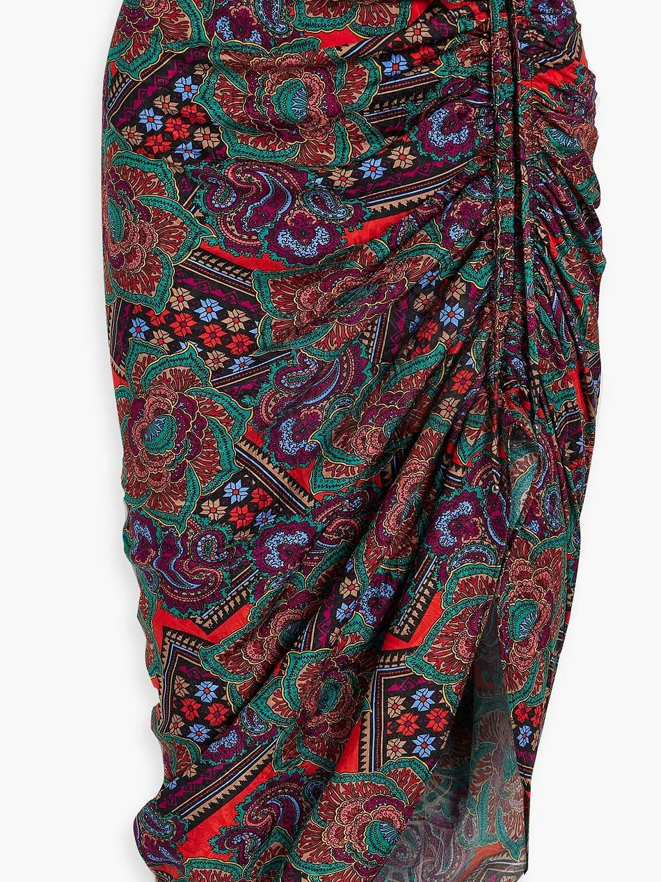 ari paisley-print silk-blend jacquard midi skirt