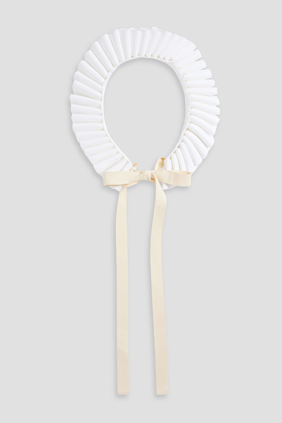 Mm6 Maison Margiela Ruffled Cotton-poplin Collar In White