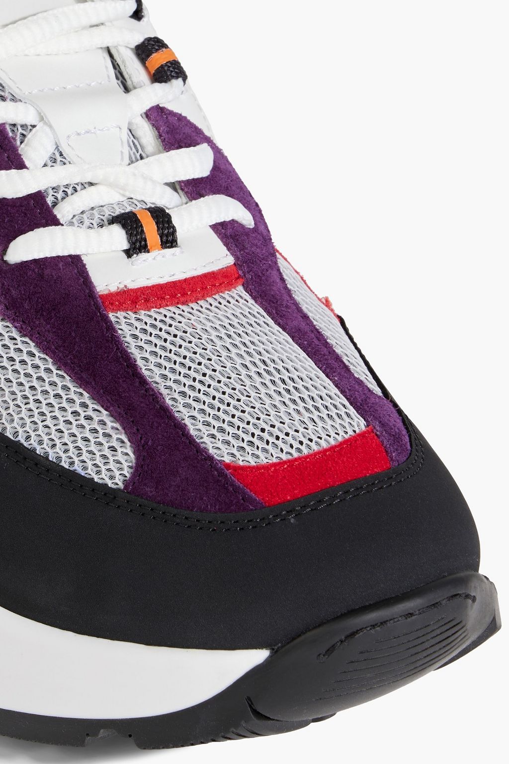 BURBERRY Mesh, leather and suede sneakers