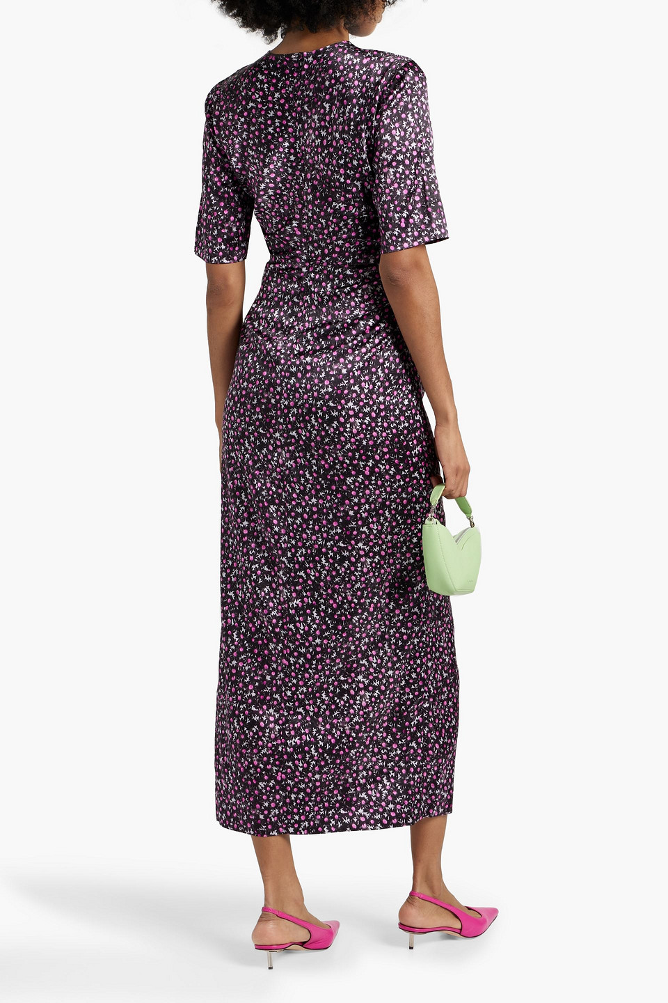 knee length dresses for ladies Ganni Shiny Tech Strap Midi Dress main image 1