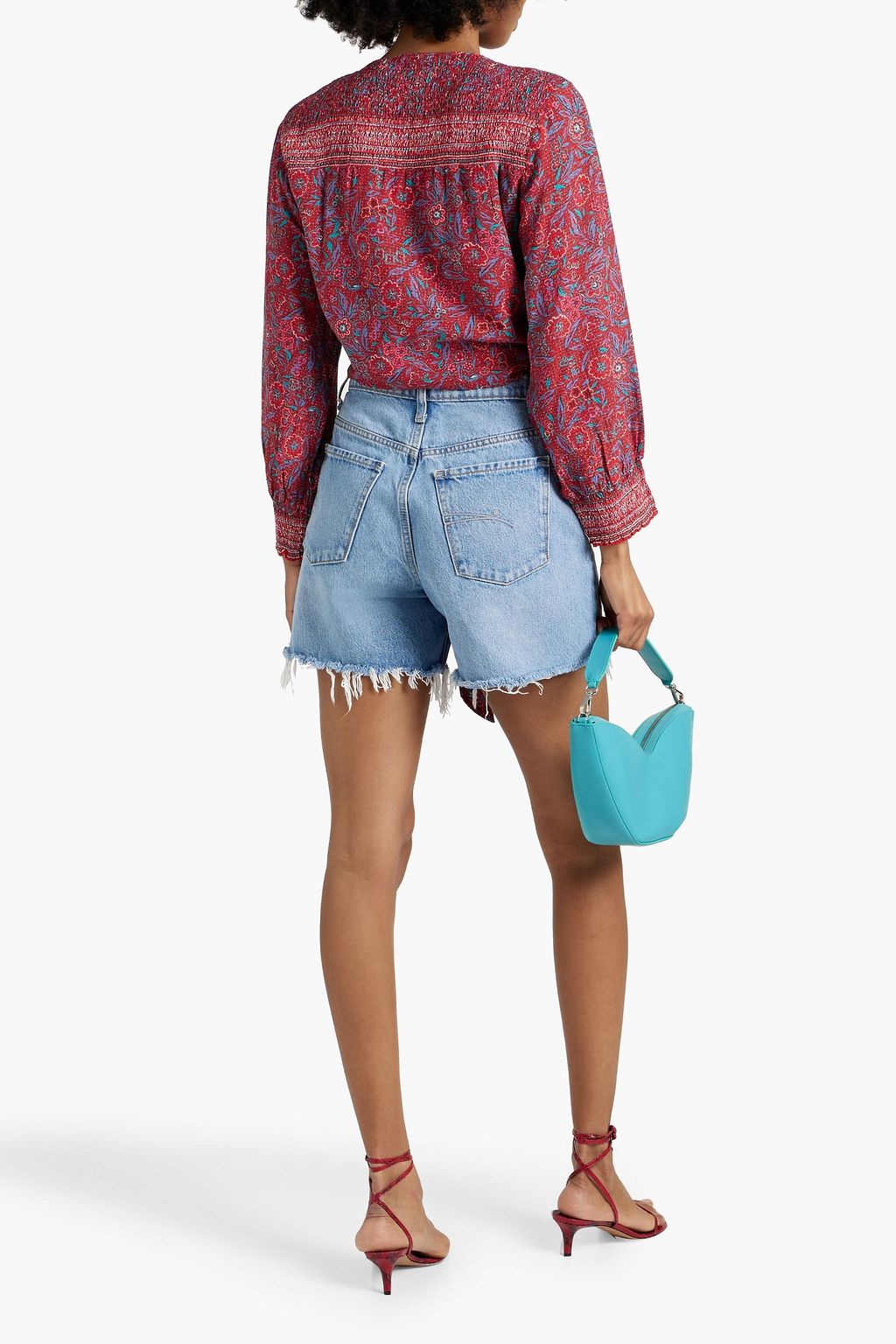 VERONICA BEARD Sarah cropped printed jacquard top