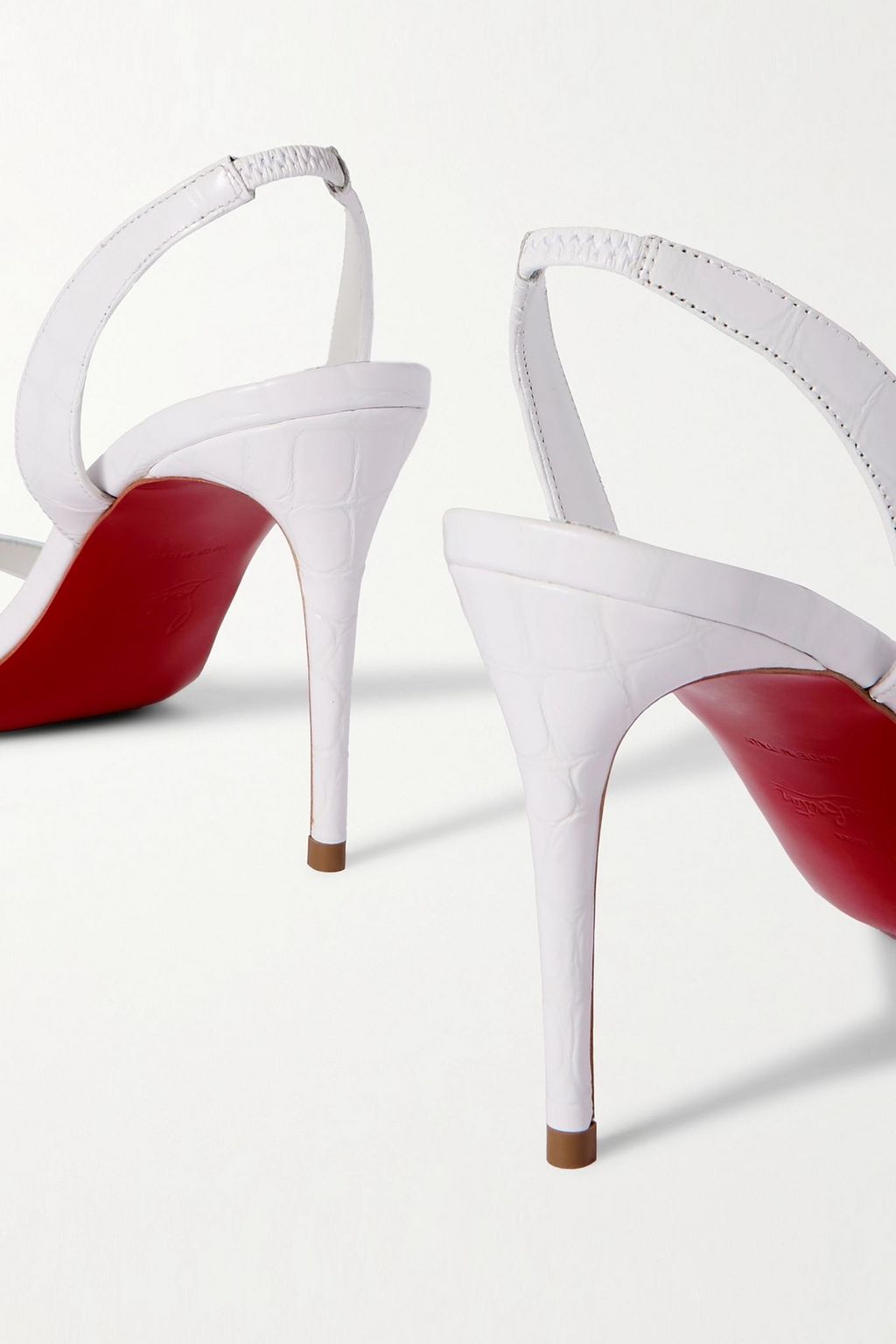 CHRISTIAN LOUBOUTIN O Marylin 85 croc-effect patent-leather slingback sandals