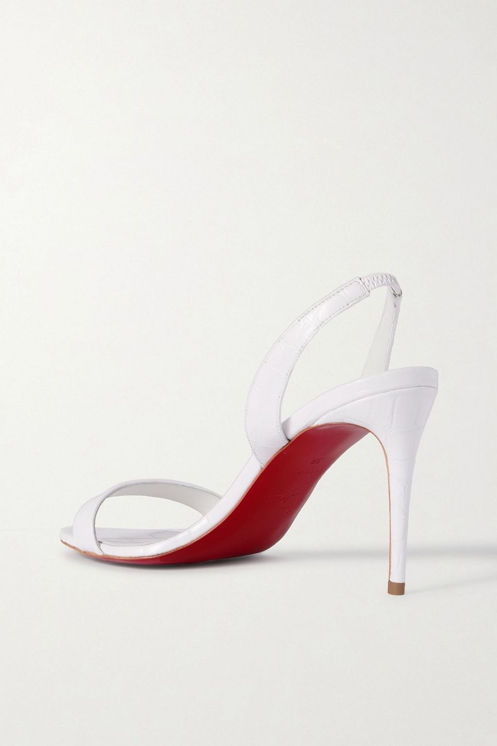 CHRISTIAN LOUBOUTIN O Marylin 85 croc-effect patent-leather slingback sandals