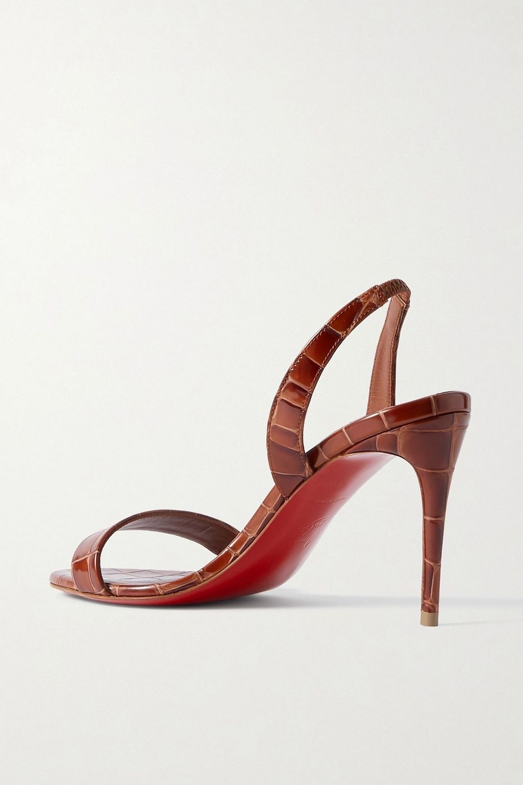 CHRISTIAN LOUBOUTIN O Marylin 85 croc-effect patent-leather slingback sandals