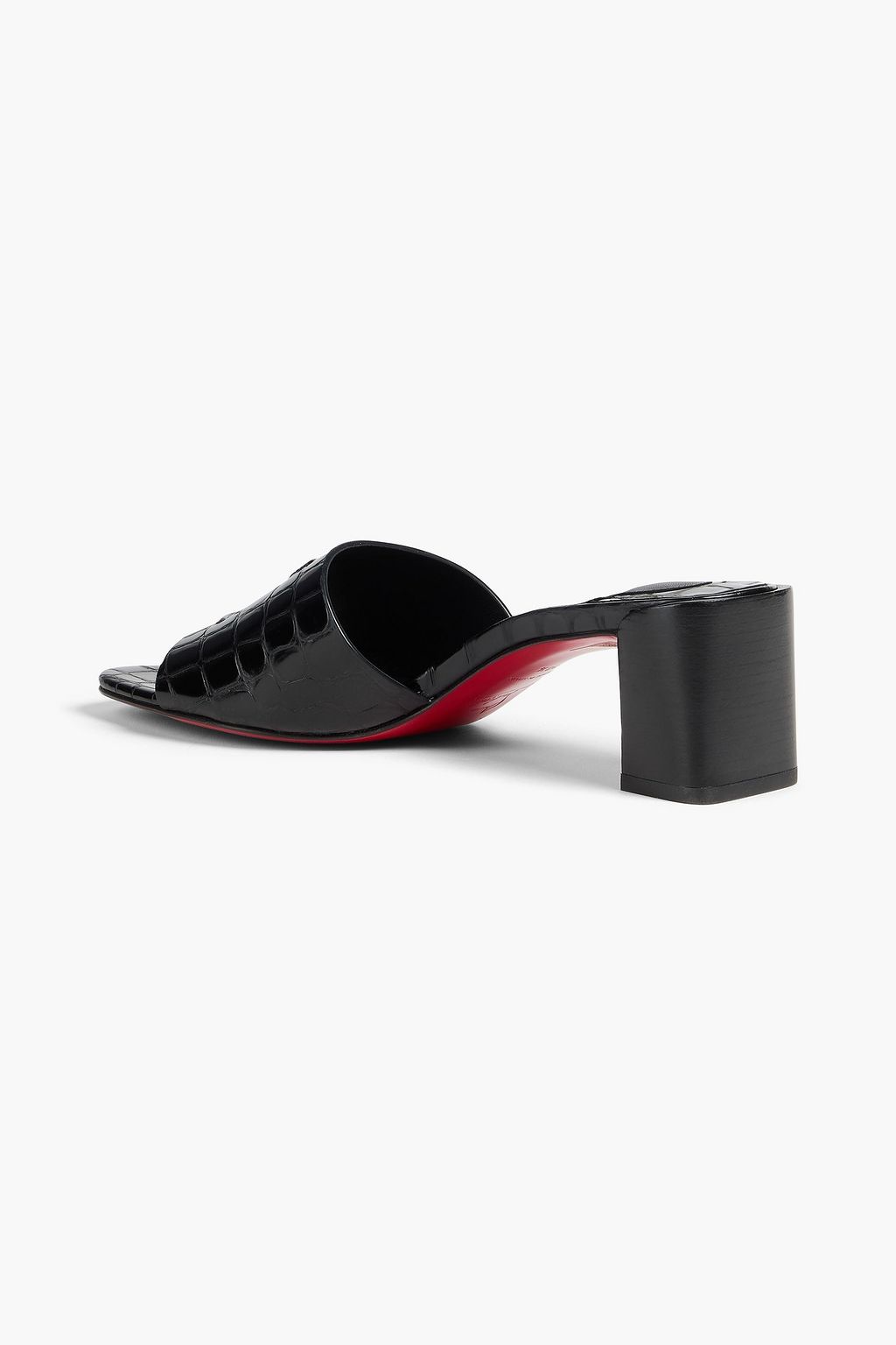 CHRISTIAN LOUBOUTIN CL embossed croc-effect leather slides