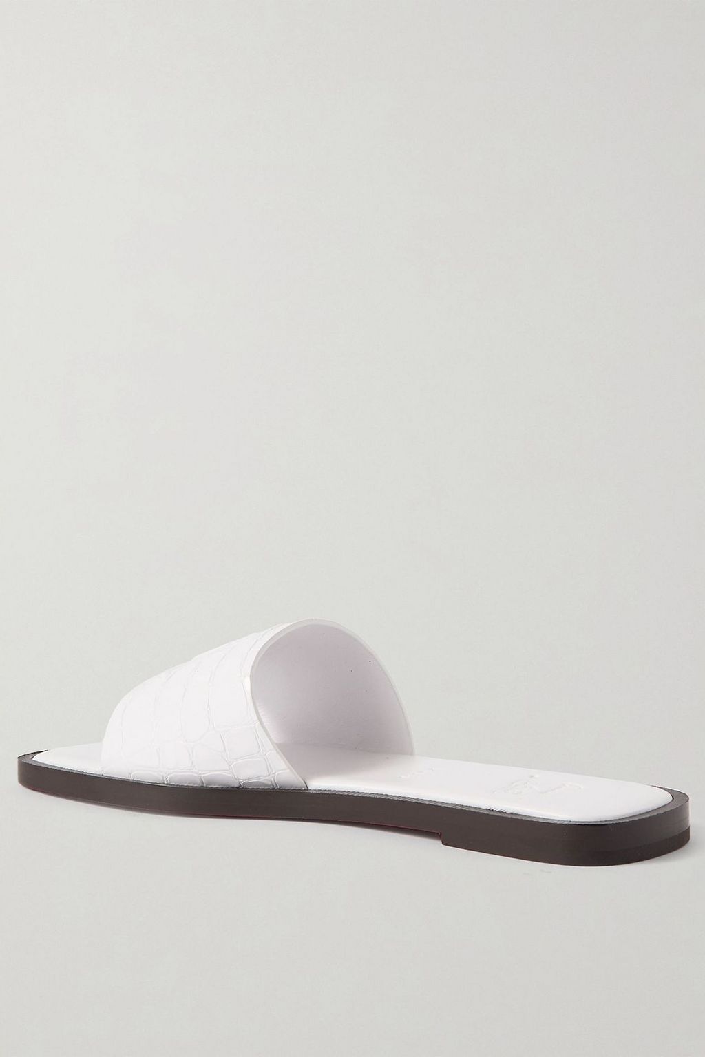 CHRISTIAN LOUBOUTIN CL croc-effect patent-leather slides