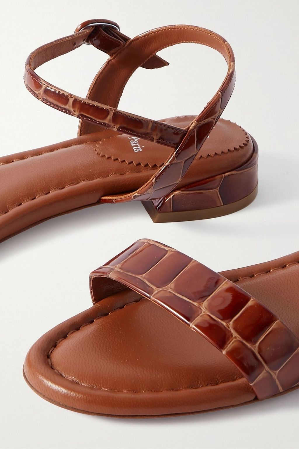 CHRISTIAN LOUBOUTIN Sweet Jane croc-effect patent-leather sandals