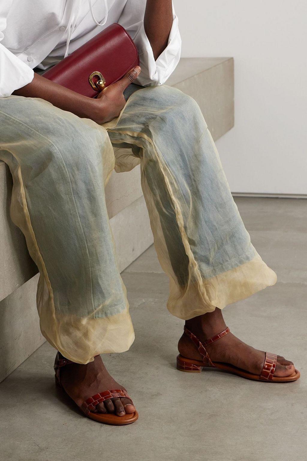 CHRISTIAN LOUBOUTIN Sweet Jane croc-effect patent-leather sandals