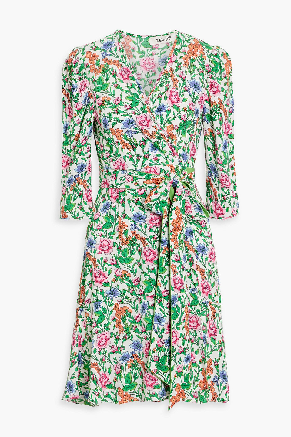 Charlene floral-print crepe mini wrap dress