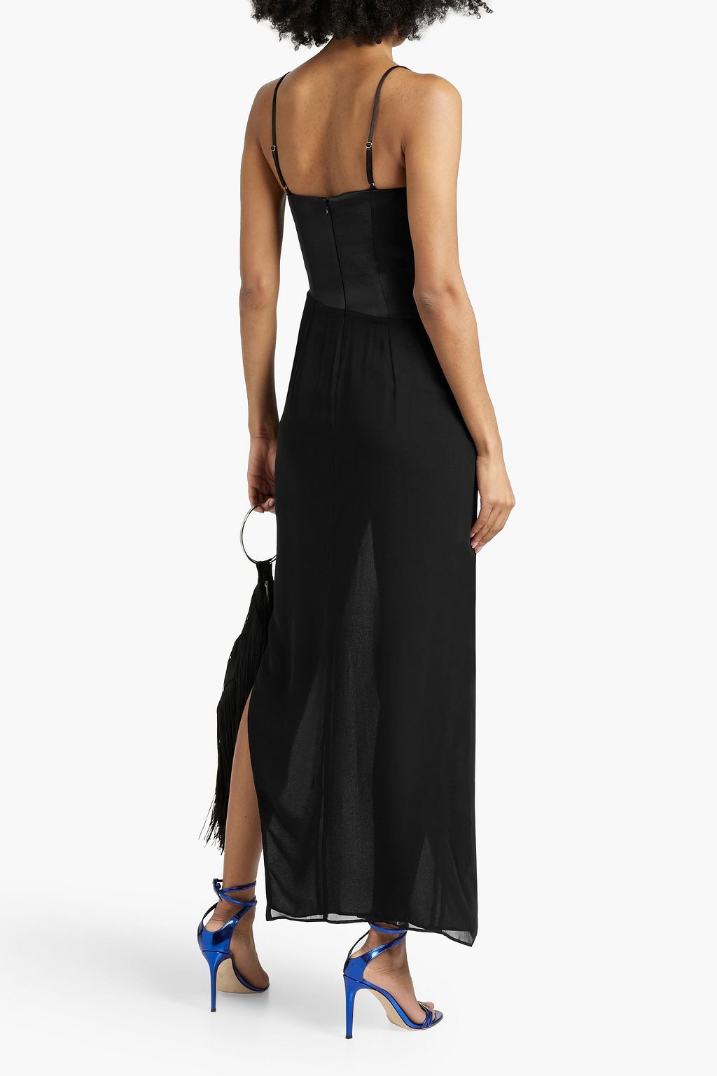 NICHOLAS Draped satin and chiffon gown