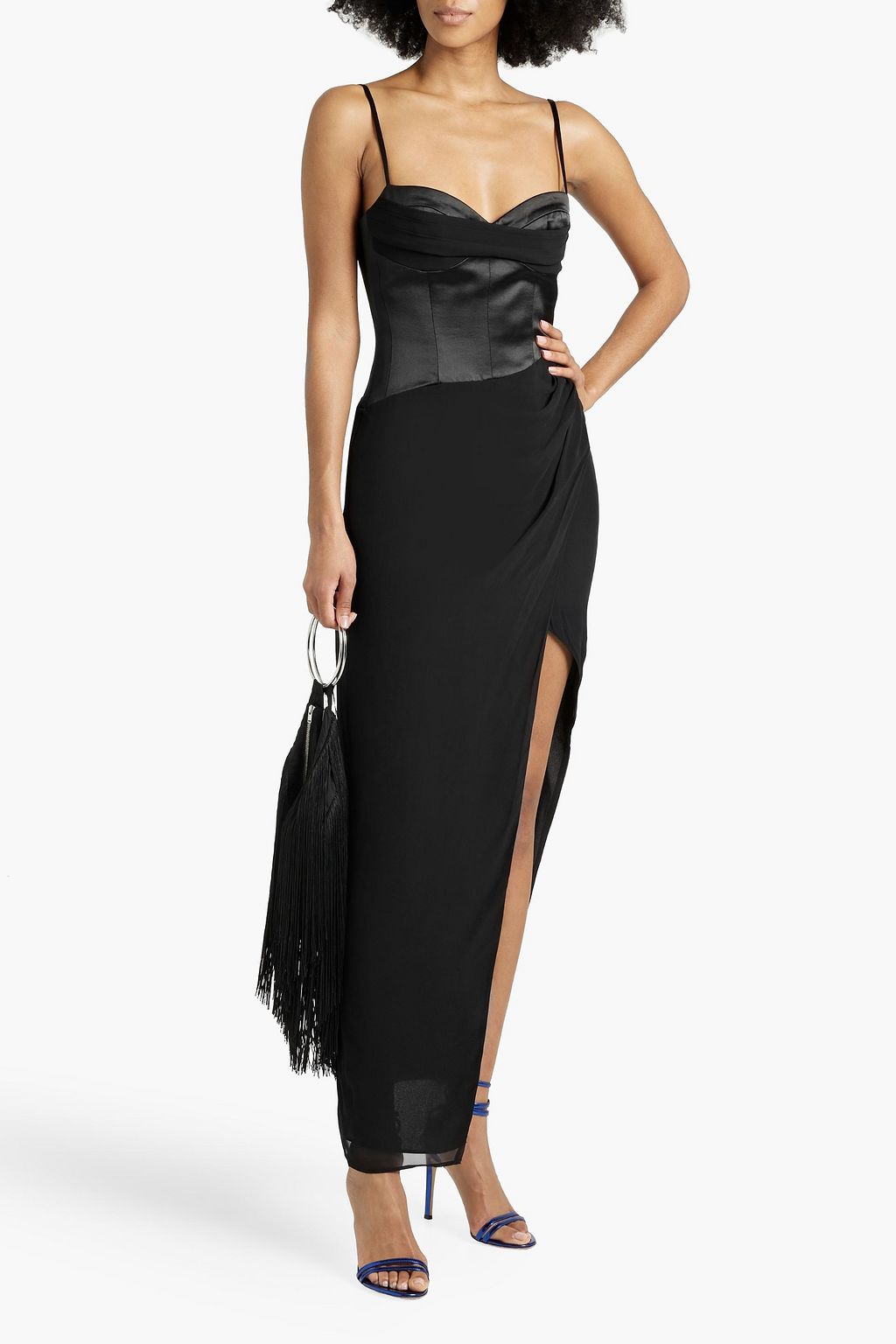 NICHOLAS Draped satin and chiffon gown