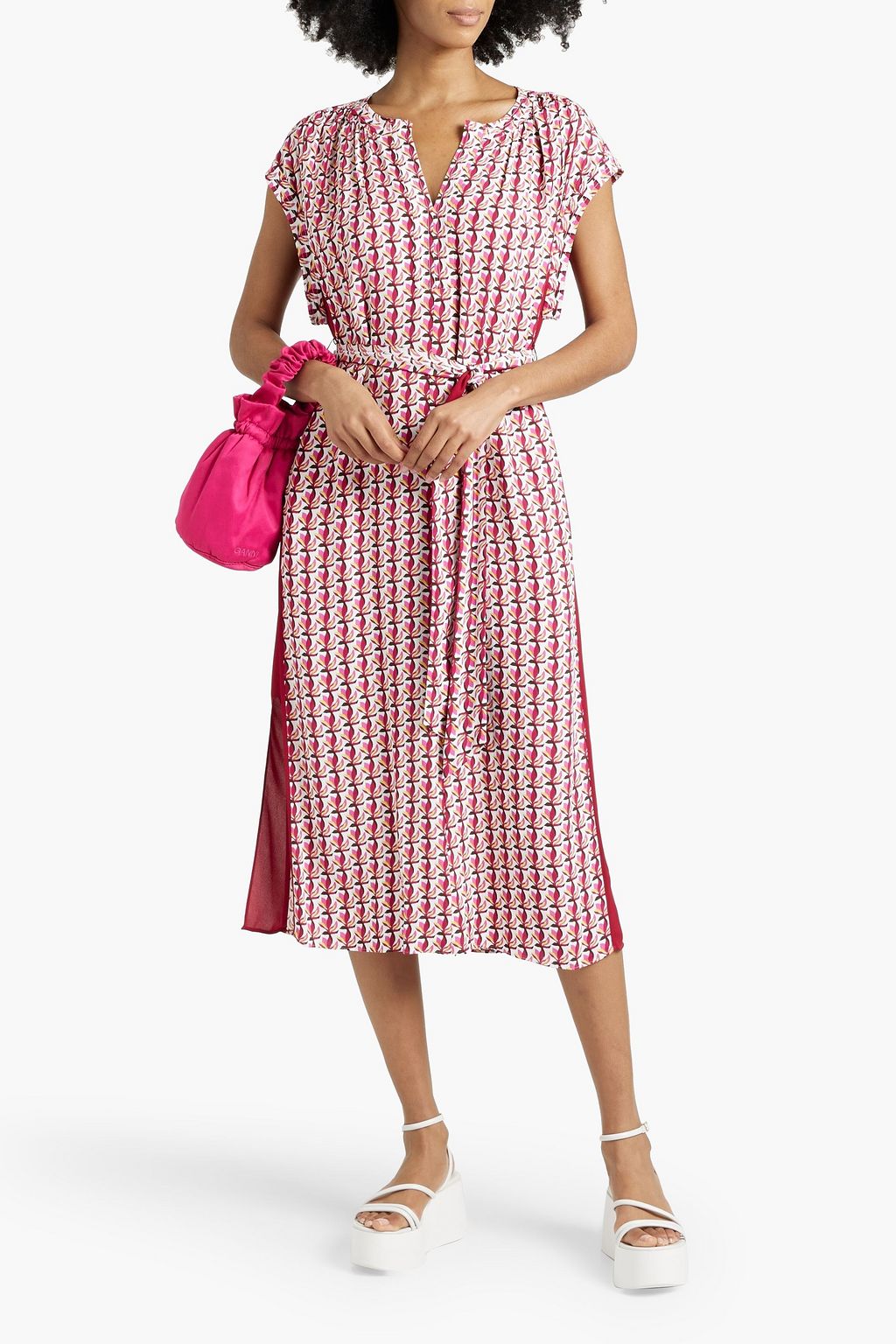 DIANE VON FURSTENBERG 프린트 크레이프 미디 드레스