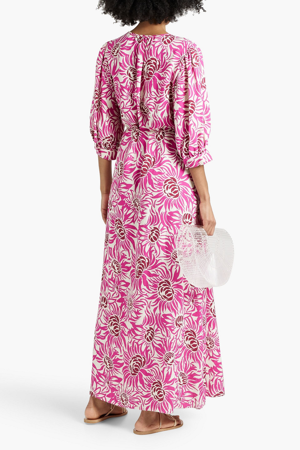 DIANE VON FURSTENBERG DROGO PRINTED CANVAS MAXI DRESS