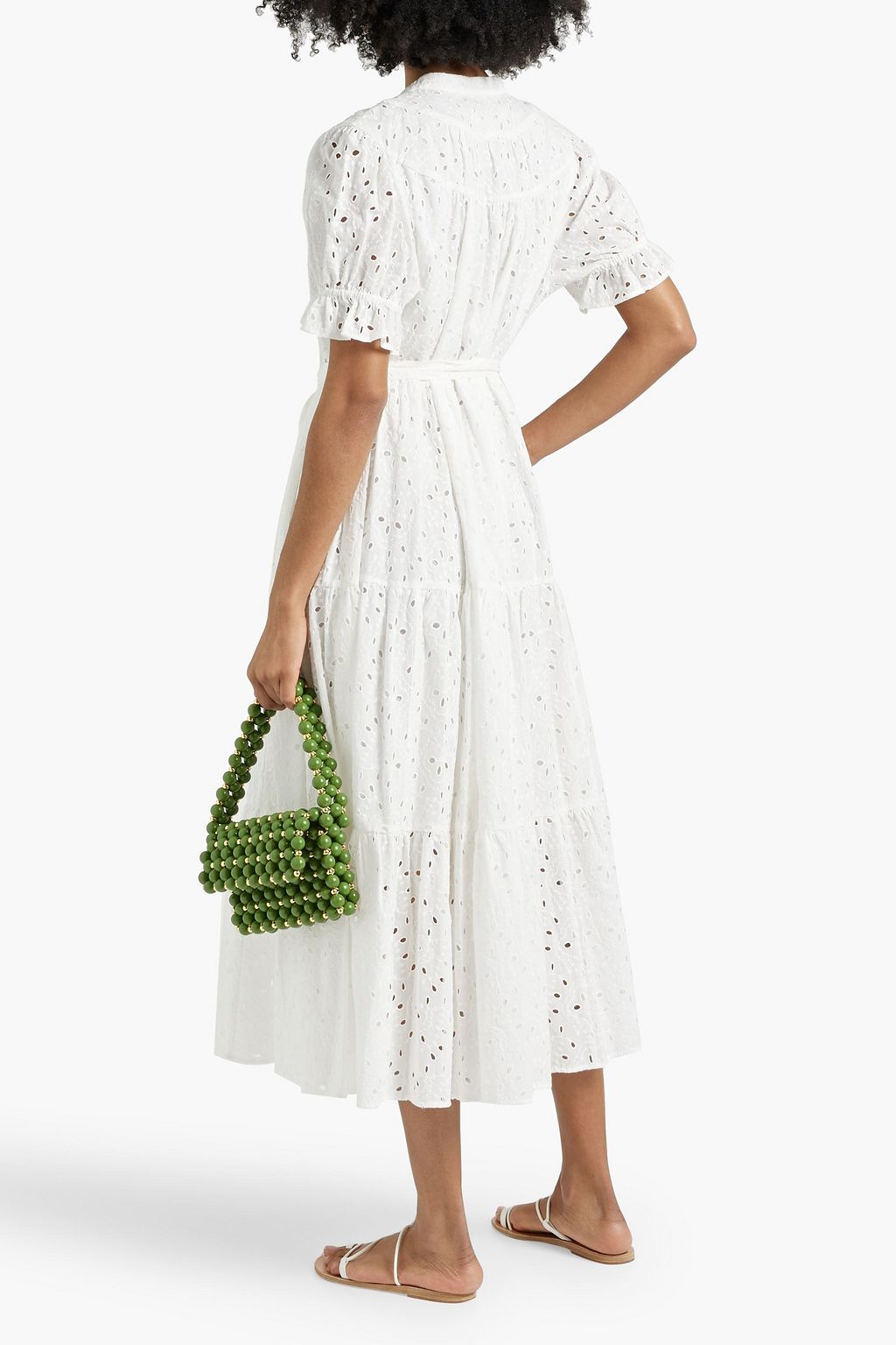 DIANE VON FURSTENBERG Kramer gestuftes Midikleid aus Baumwolle mit Lochstickerei
