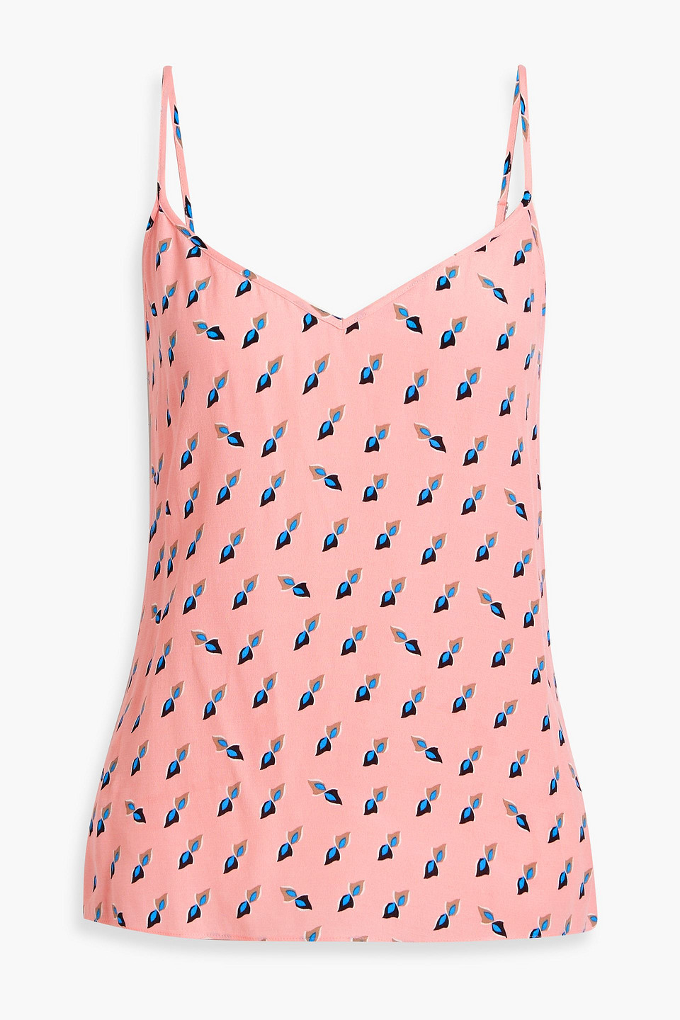 Diane Von Furstenberg New Edith Printed Crepe Camisole In Baby Pink