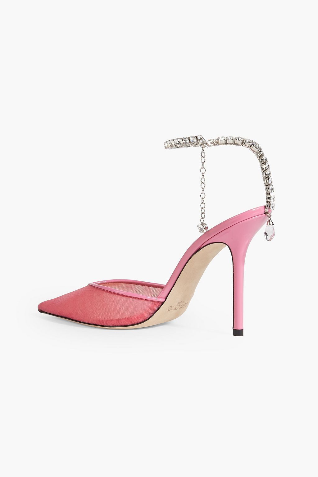 JIMMY CHOO Saeda 100 mesh and patent-leather pumps