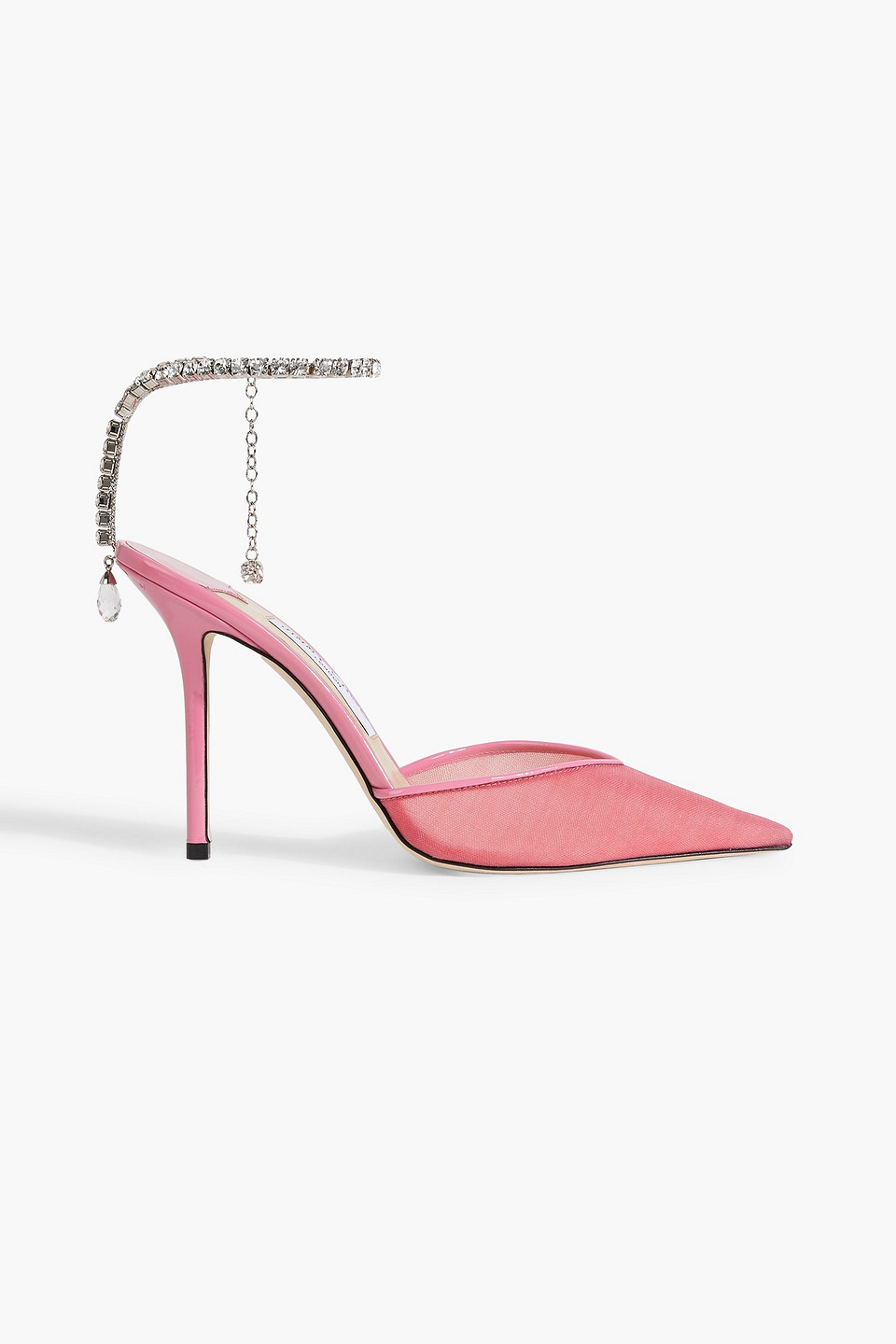 Jimmy Choo Saeda 100 Mesh And Patent-leather Pumps In Bubblegum