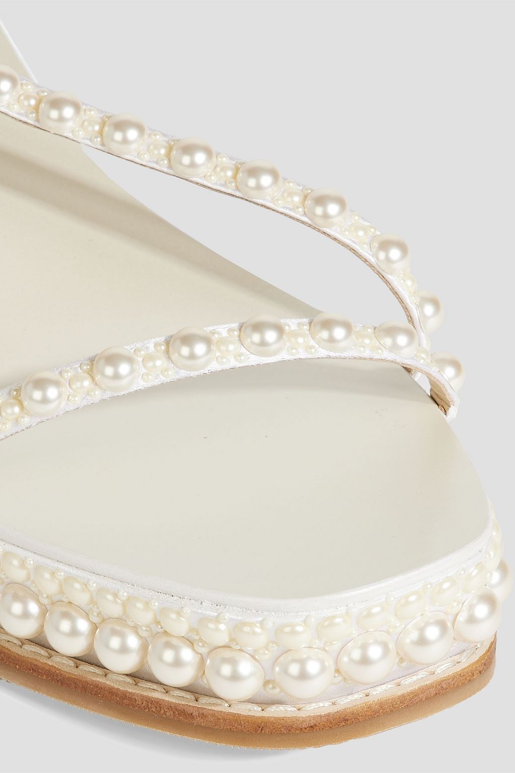 JIMMY CHOO Drive 60 embellished satin wedge sandals