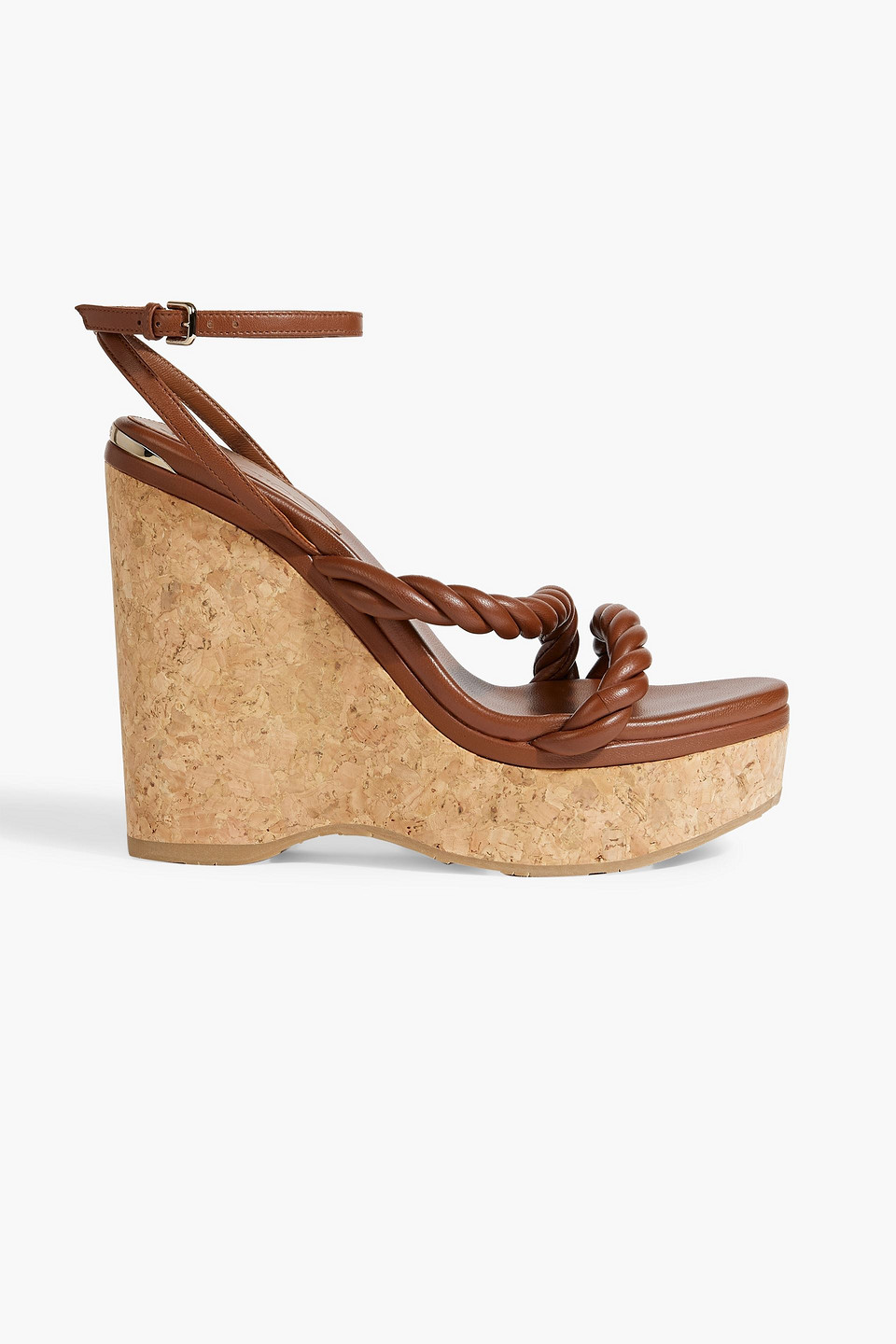 Diosa 130 twisted leather wedge sandals