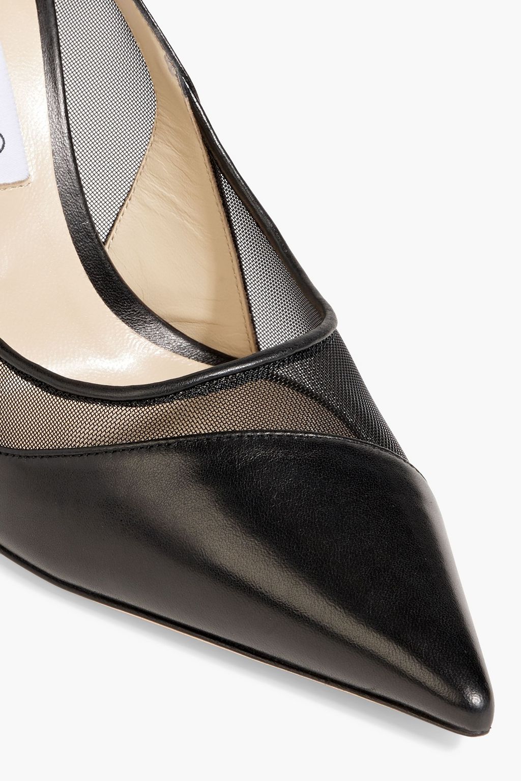 JIMMY CHOO Love 100 mesh and leather pumps