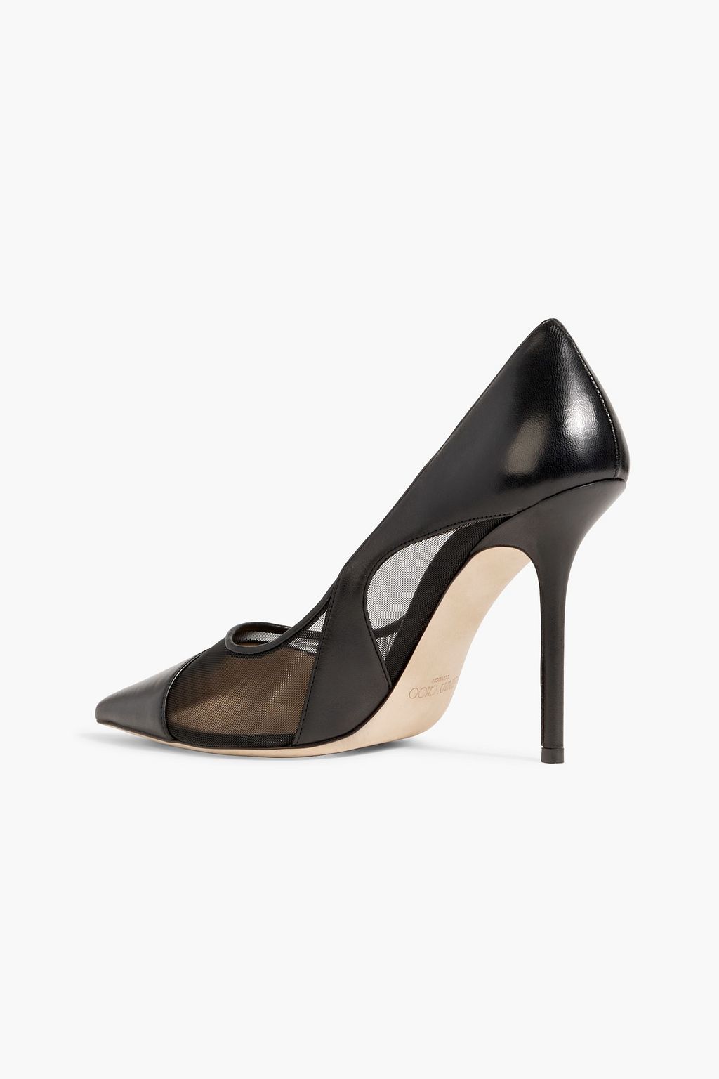 JIMMY CHOO Love 100 mesh and leather pumps