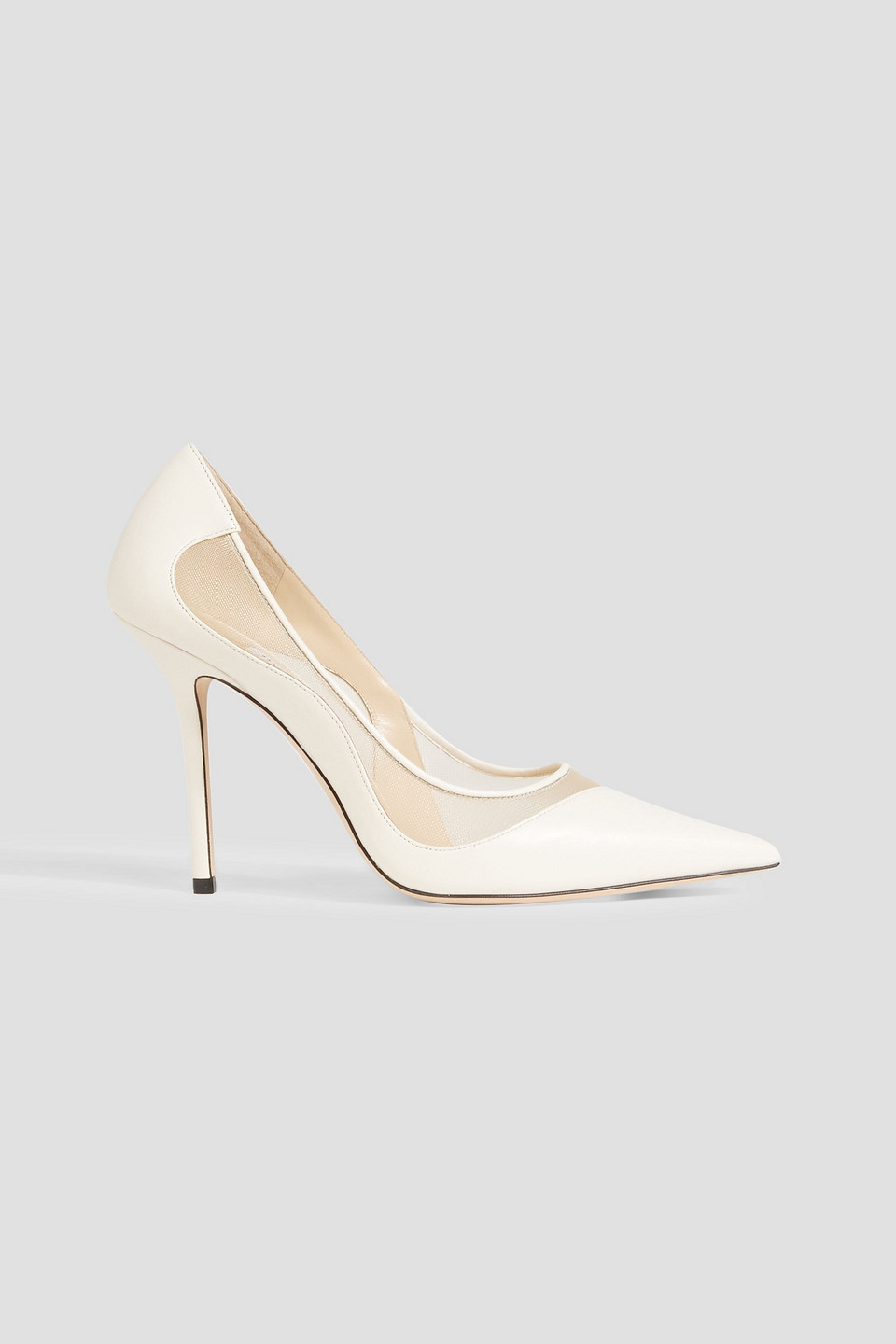 Jimmy Choo Love 100 Leather And Mesh Pumps In Ivory