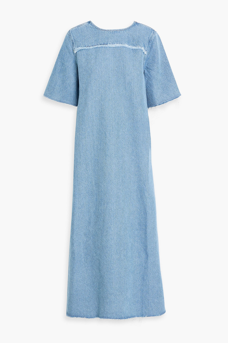 Ganni Denim Midi Dress In Light Denim