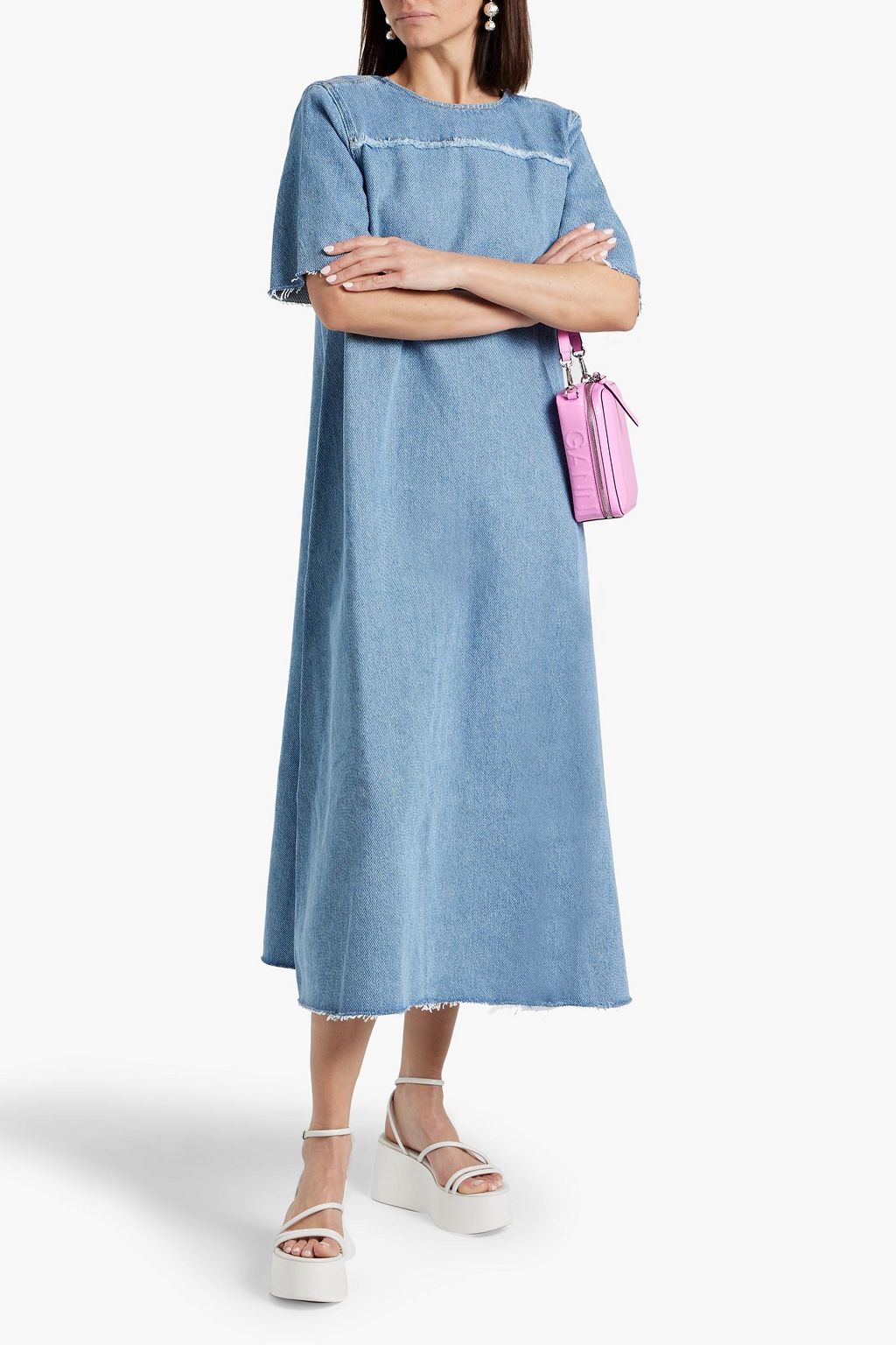 GANNI Denim midi dress