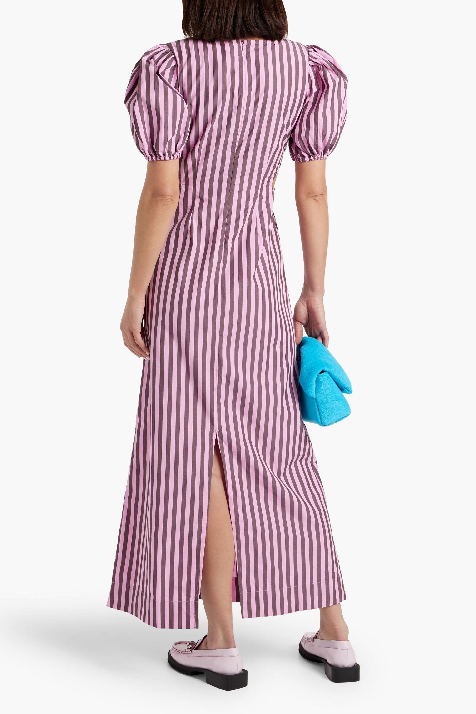 white christmas dresses Deep Purple Poplin Cut Out Maxi Dress