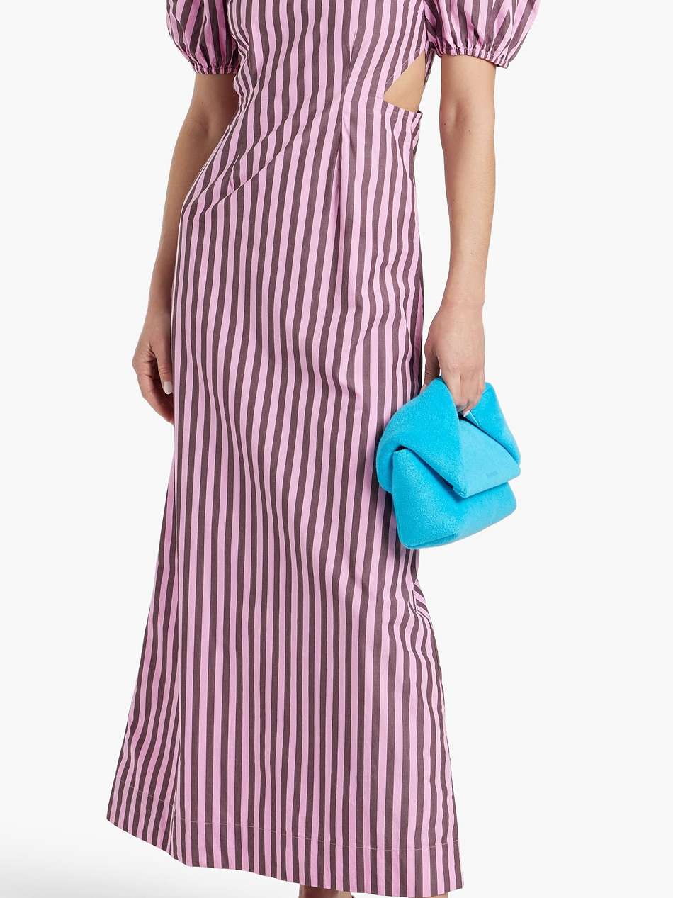 cutout striped cotton-poplin maxi dress