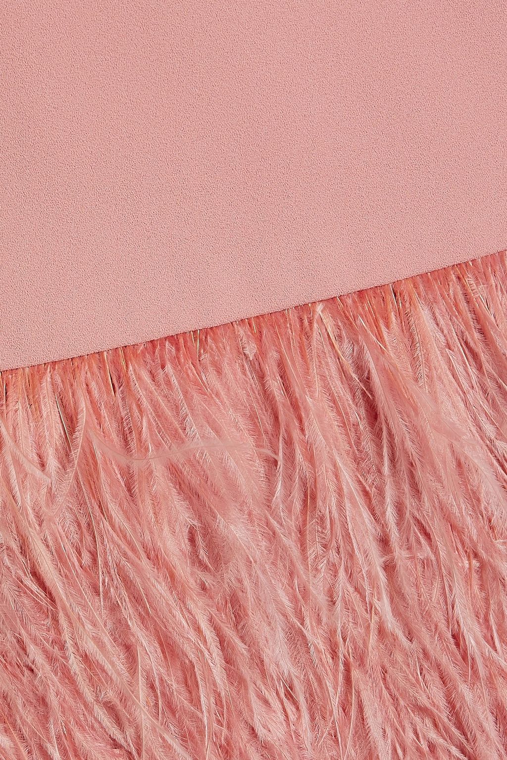 ALICE + OLIVIA Coley feather-trimmed crepe mini dress