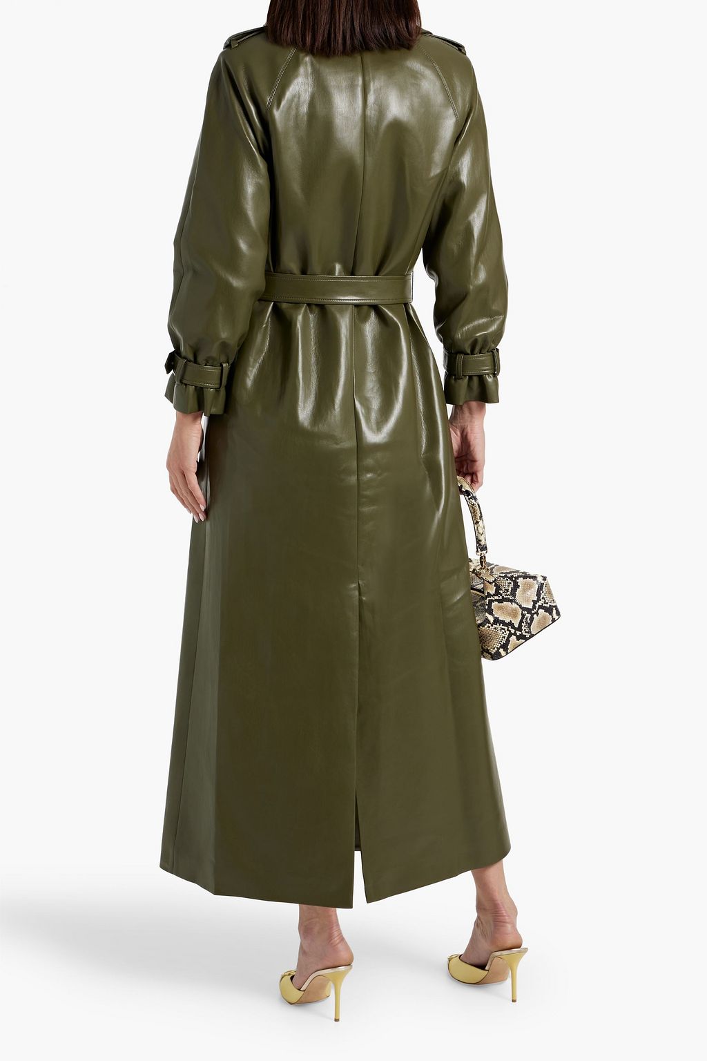 ALICE + OLIVIA Jarrett faux leather trench coat