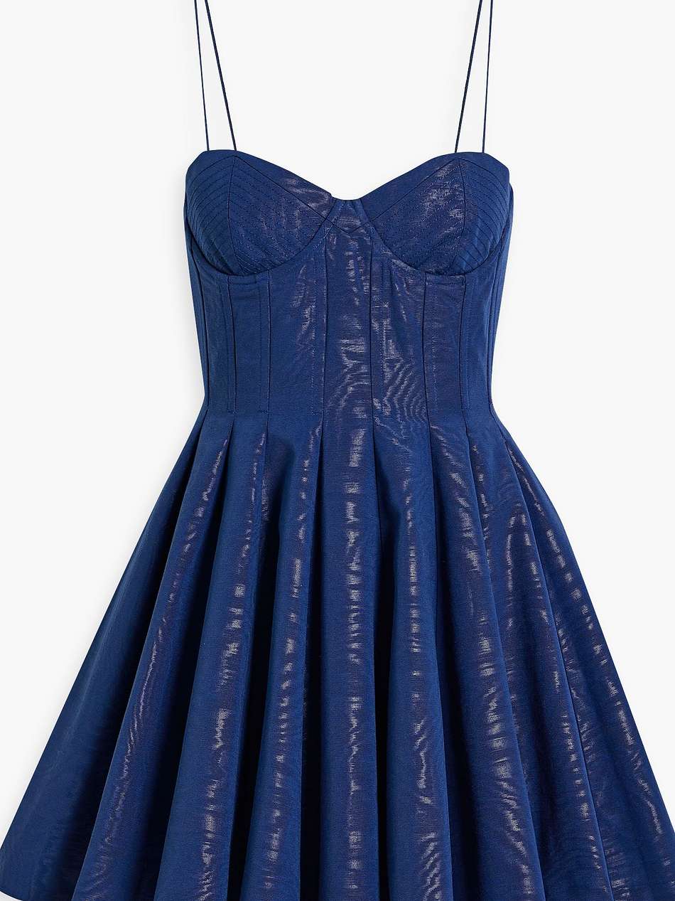 adara pleated moire mini dress