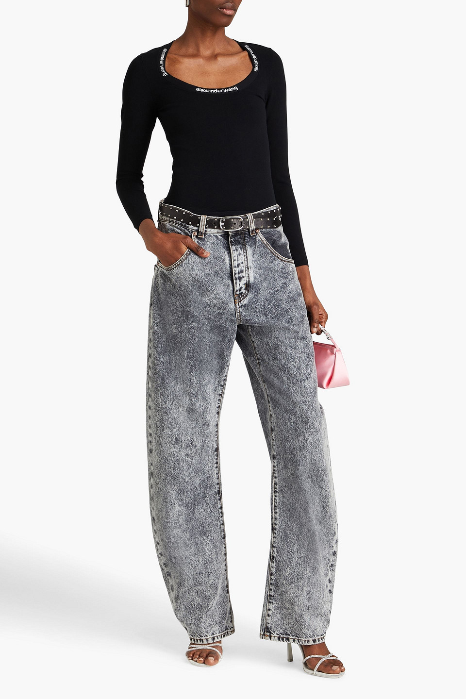 Alexander Wang T Stretch-knit Top In Black