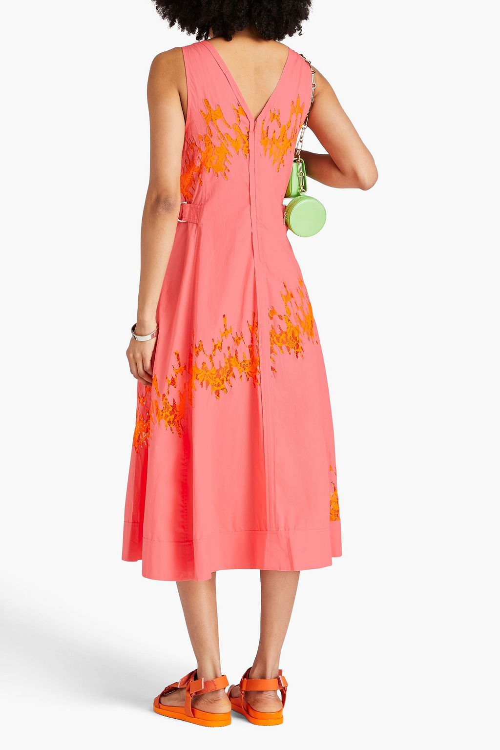 3.1 PHILLIP LIM Wrap-effect lace-trimmed cotton midi dress