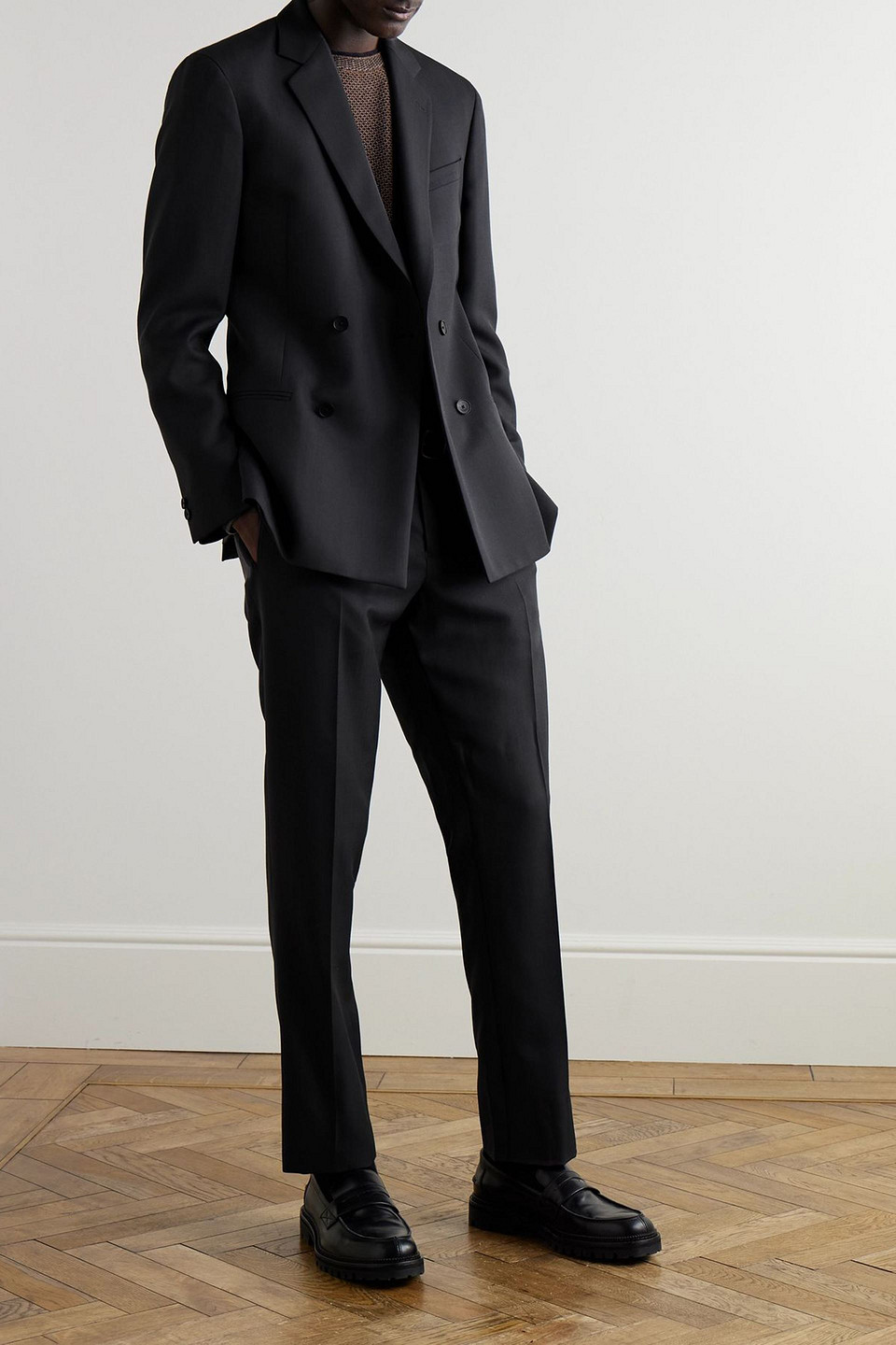  Mr P. - Double-breasted Woven Suit Jacket - Gray - Us 44 