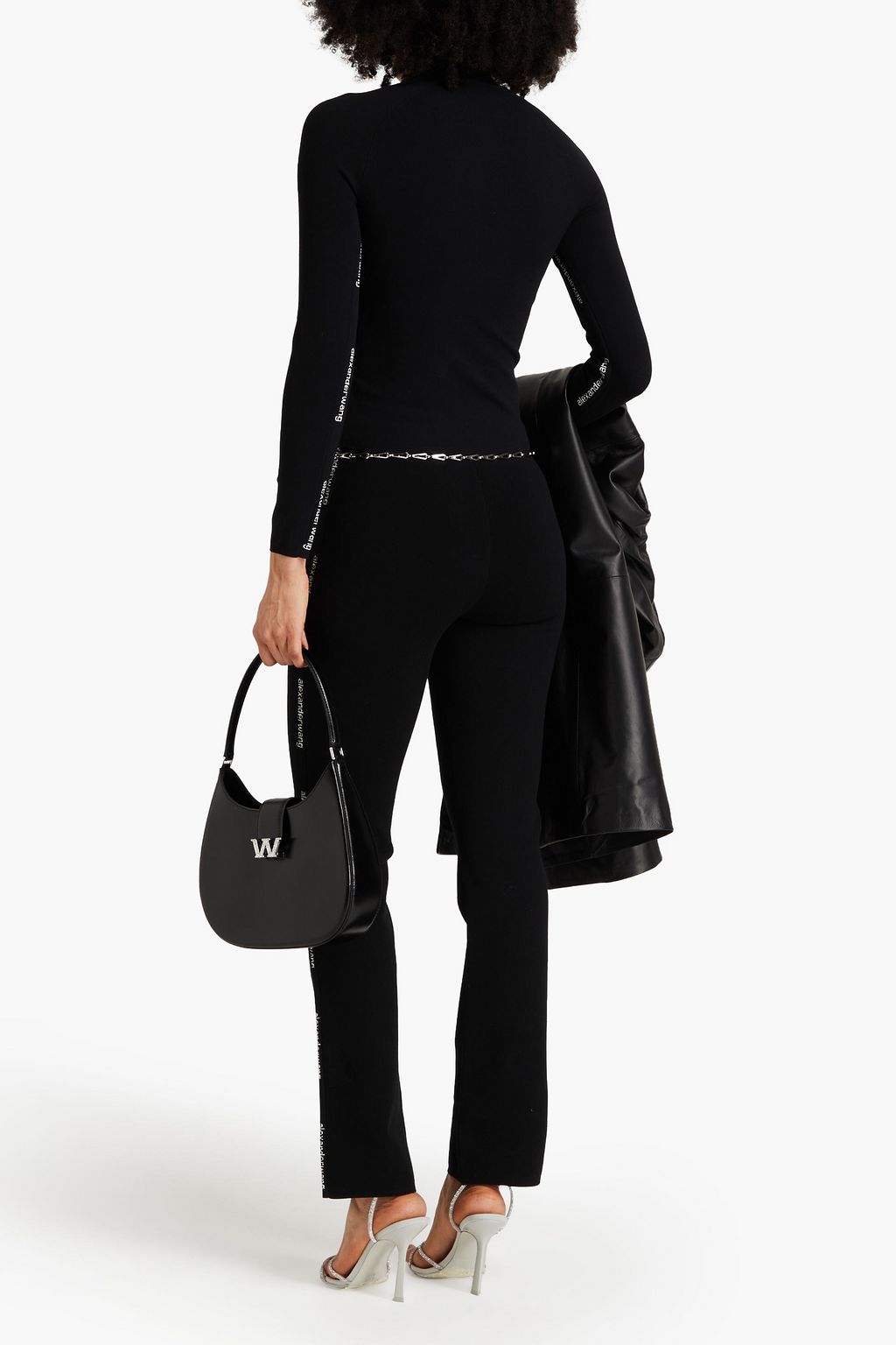 ALEXANDERWANG.T توب بياقة عالية من نسيج محبوك مرن