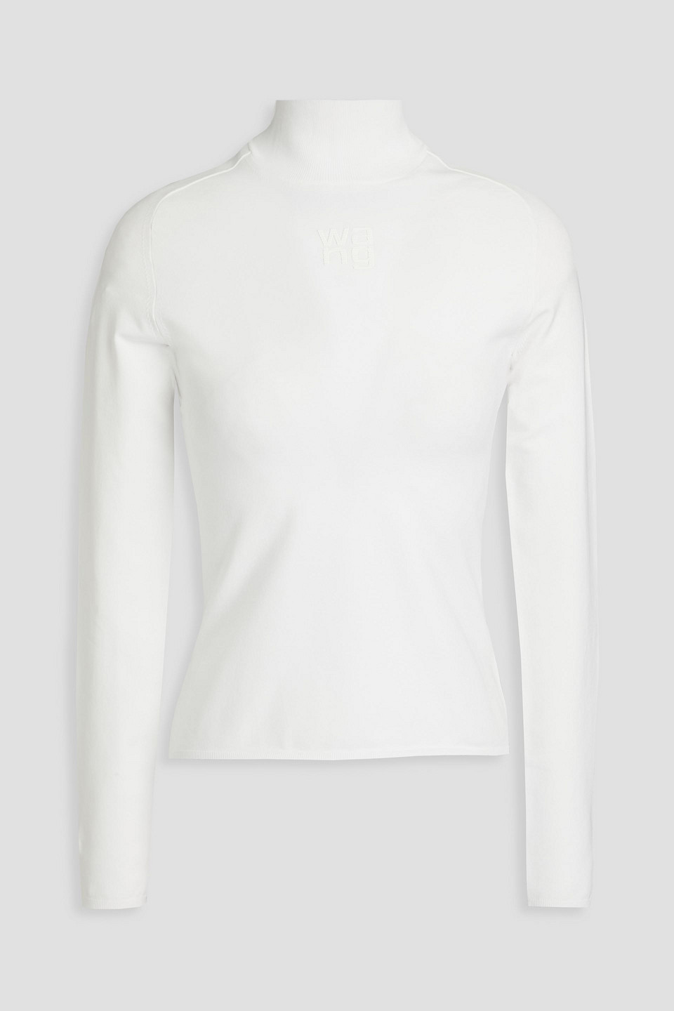 Alexander Wang T Appliquéd Stretch-knit Turtleneck Top In White