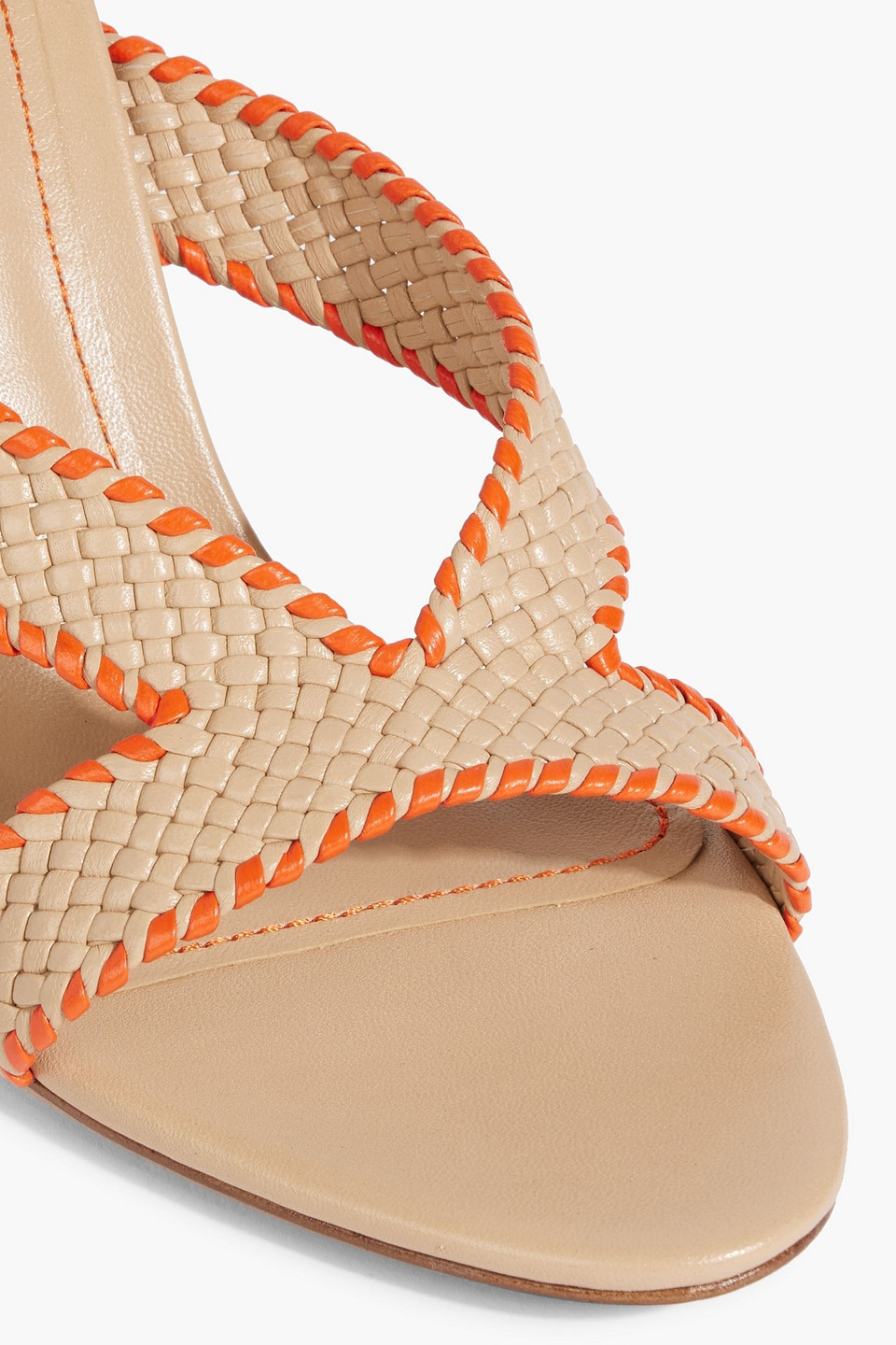 Alexandre Birman Giorgia 85 Woven Leather Sandals In Beige