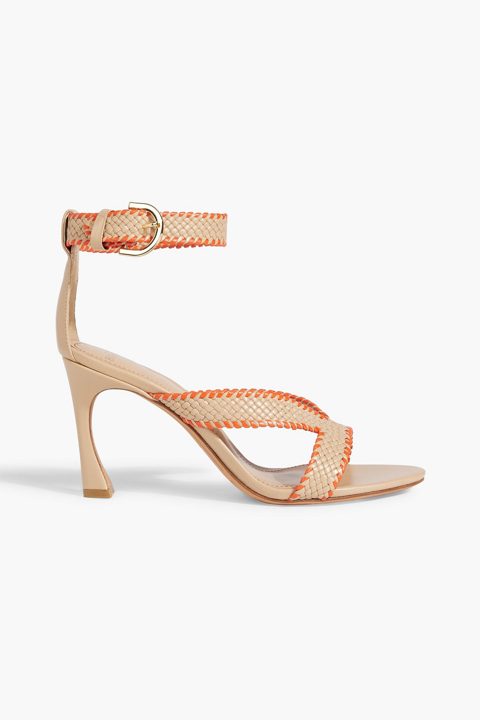 Alexandre Birman Giorgia 85 Woven Leather Sandals In Beige